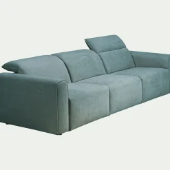 Canapé 5 places 2 relax en tissu - bleu niolon