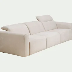 Canapé 5 places 2 relax en tissu - beige roucas