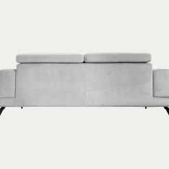 Canapé 4 places avance recule en tissu doux - gris