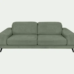 Canapé 4 places avance recule en tissu doux - vert cèdre