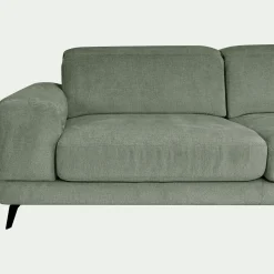 Canapé 4 places avance recule en tissu doux - vert cèdre