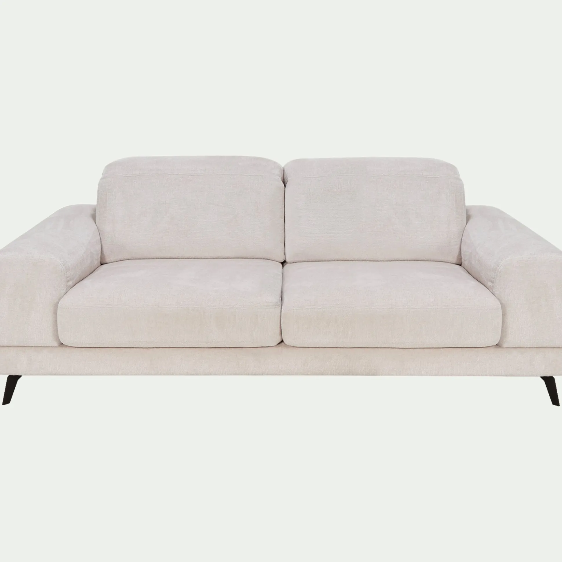 Canapé 3 places avance recule en tissu doux - beige