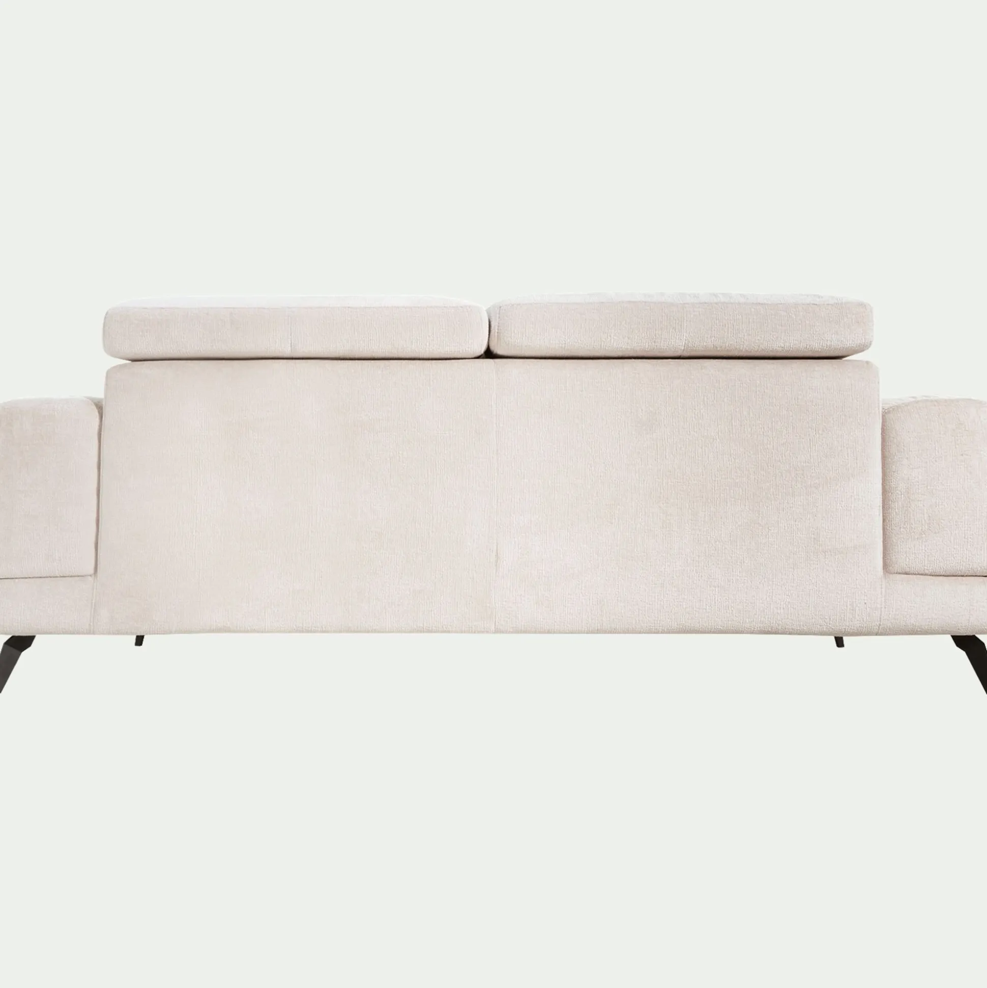 Canapé 3 places avance recule en tissu doux - beige