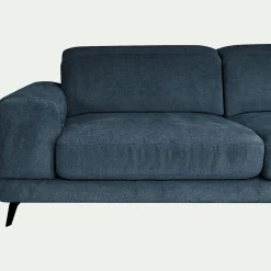 Canapé 4 places avance recule en tissu doux - bleu