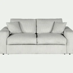 Canapé 3 places convertible en velours côtelé - gris borie