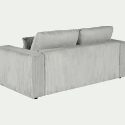 Canapé 3 places convertible en velours côtelé - gris borie