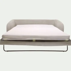 Canapé 3 places convertible en tissu tramé - beige roucas