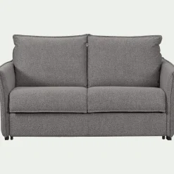 Canapé 3 places convertible en tissu Sogno avec matelas densité 35kg/m3 - gris anthracite