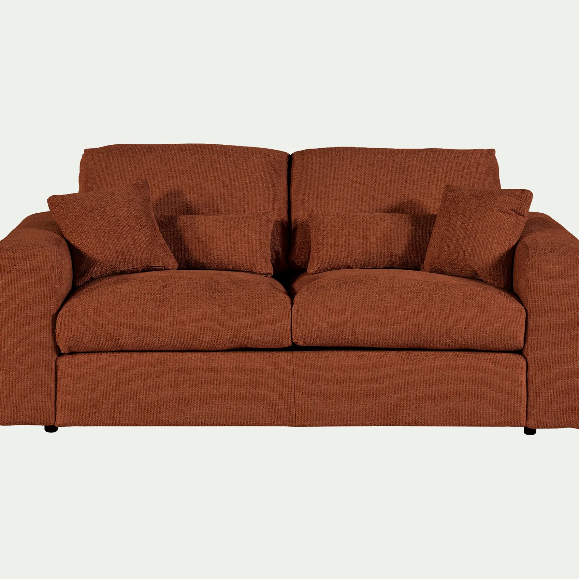 Canapé 3 places convertible en tissu chenille benjo - brun rustrel