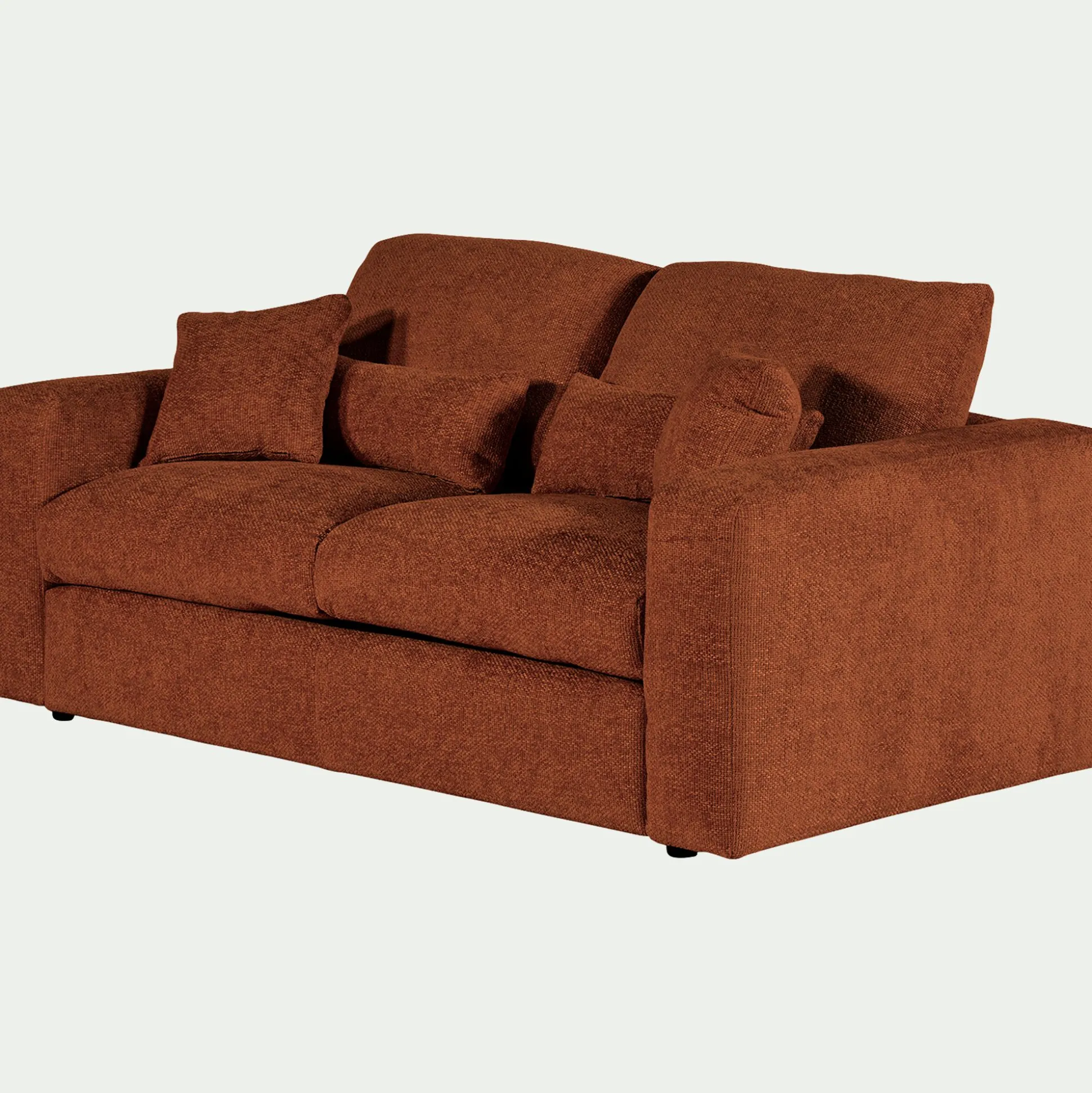 Canapé 3 places convertible en tissu chenille benjo - brun rustrel