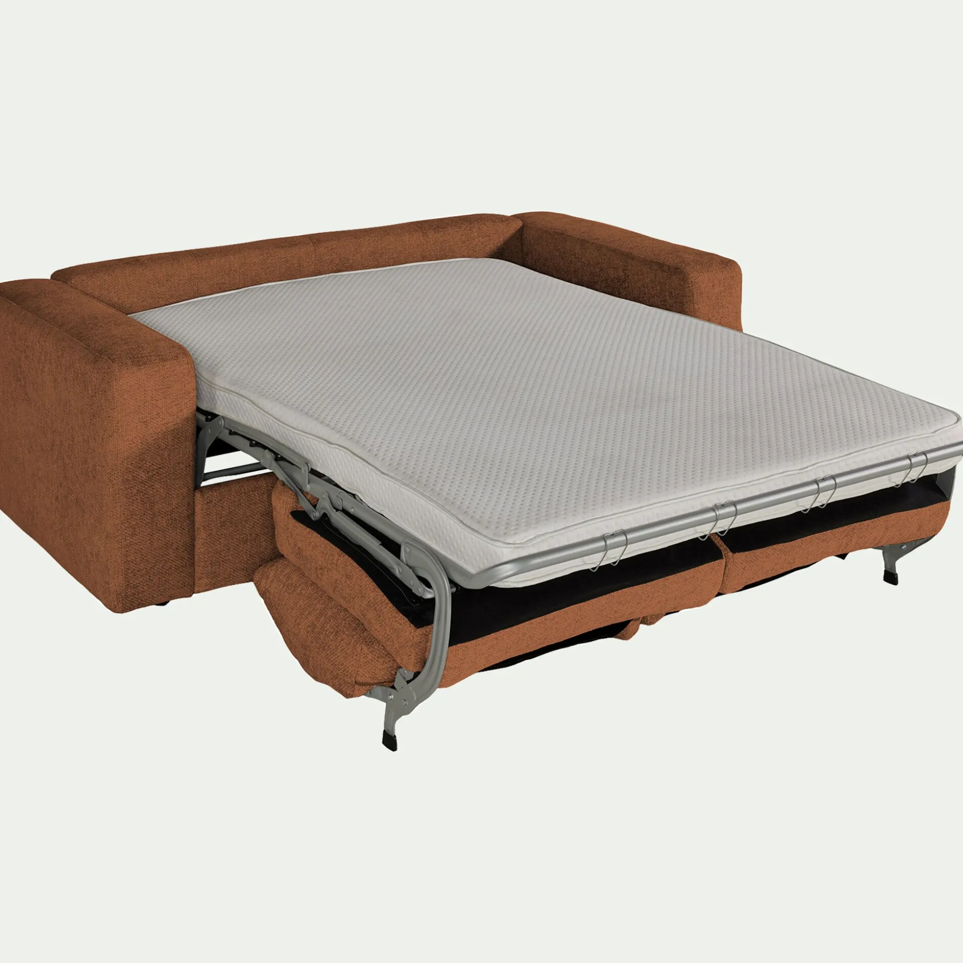 Canapé 3 places convertible en tissu chenille benjo - brun rustrel