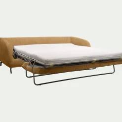 Canapé 4 places convertible en tissu tramé - bronze