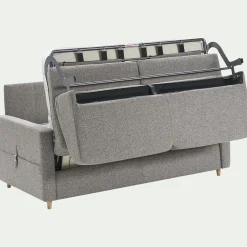 Canapé 4 places convertible en tissu matelas densité 25kg/m3 - gris