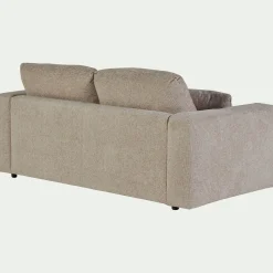 Canapé 3 places convertible en tissu chenille benjo - beige roucas