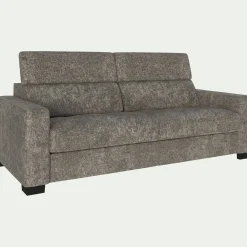 Canapé 3 places convertible en tissu genesis avec accoudoirs 20cm - beige alpilles