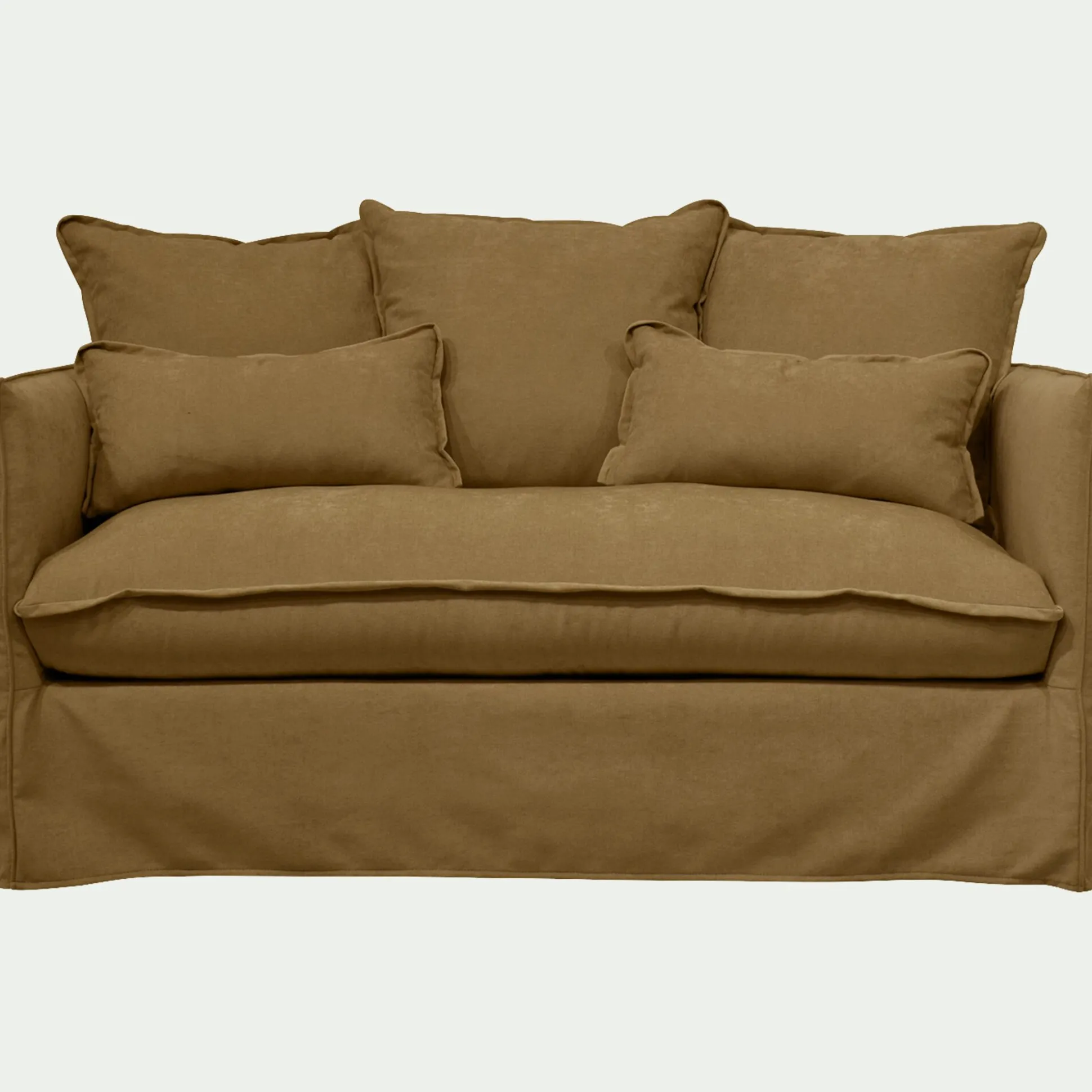 Canapé 2 places convertible en tissu wind - bronze