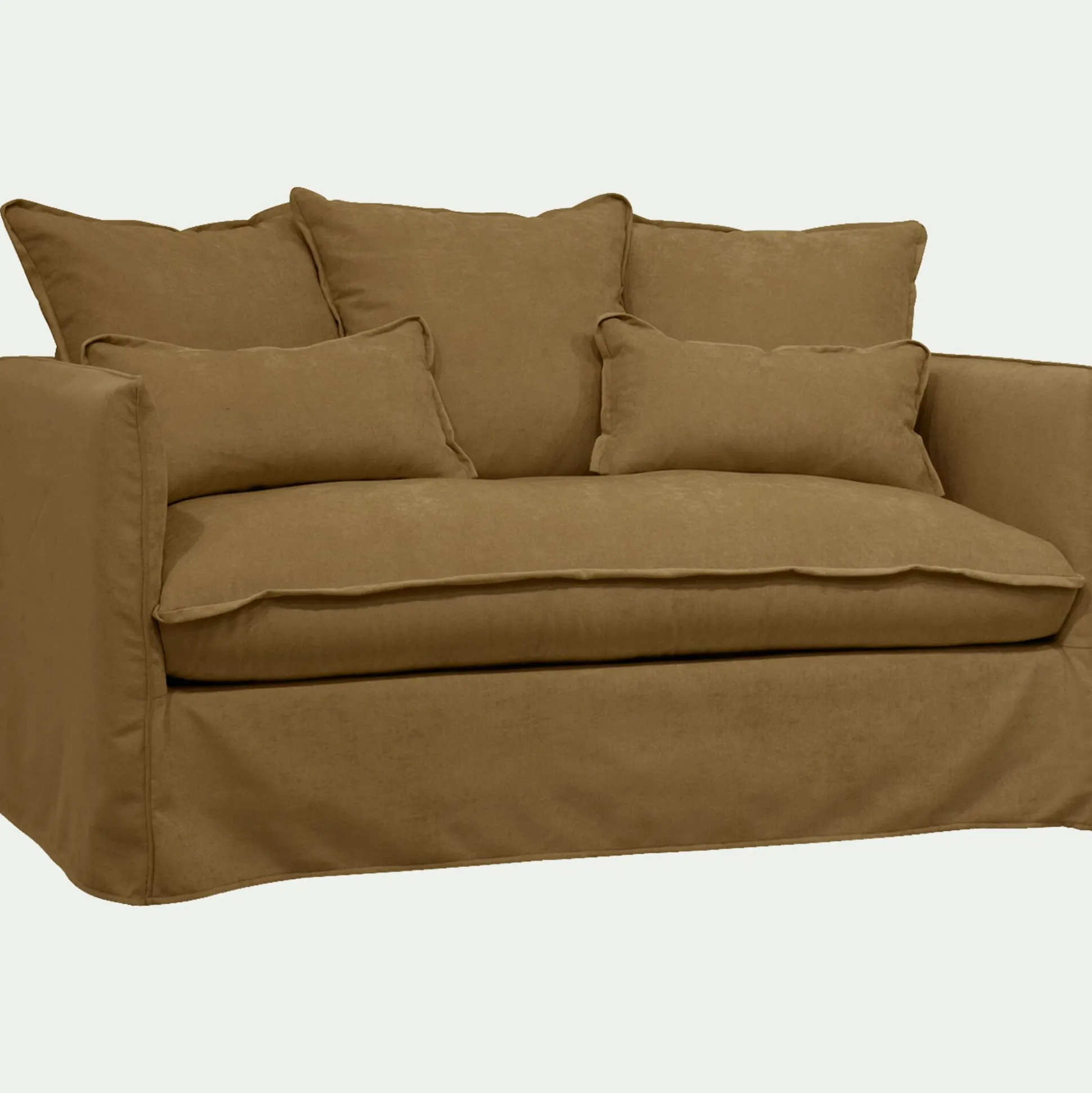 Canapé 2 places convertible en tissu wind - bronze