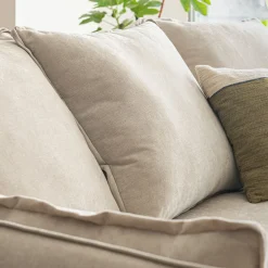 Canapé 3 places convertible en tissu wind - beige alpilles