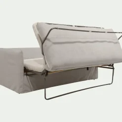 Canapé 3 places convertible en tissu wind - beige alpilles