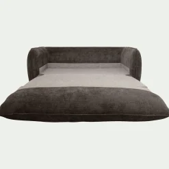 Canapé 3 places convertible en tissu Eden - marron