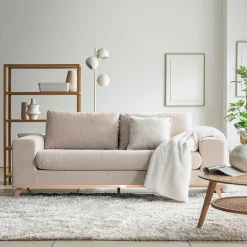 Canapé 3 places convertible en tissu Crown - beige roucas