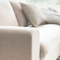 Canapé 3 places convertible en tissu Crown - beige roucas