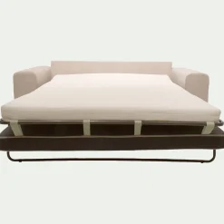 Canapé 3 places convertible en tissu Crown - beige roucas