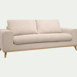 Canapé 3 places convertible en tissu Crown - beige roucas