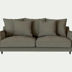 Canapé 3 places convertible matelas Bultex tissu mixte - vert cedre