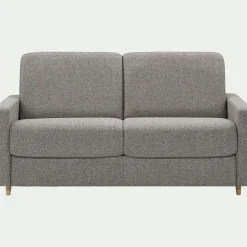 Canapé 4 places convertible en tissu matelas densité 35kg/m3 - gris