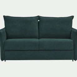 Canapé 3 places convertible en tissu avec matelas densité 35kg/m3 - bleu