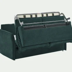 Canapé 3 places convertible en tissu avec matelas densité 35kg/m3 - bleu