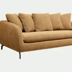 Canapé 3 places convertible en tissu tramé - bronze