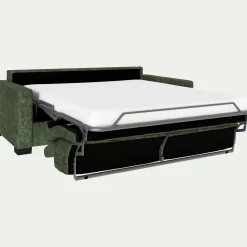 Canapé 3 places convertible en tissu genesis avec accoudoirs 15cm - vert cèdre