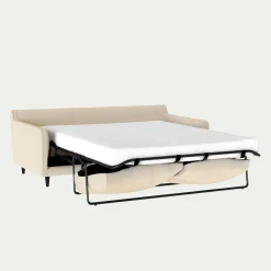Canapé 3 places convertible en tissu - beige roucas