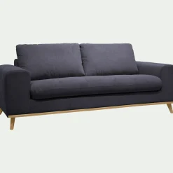 Canapé 3 places convertible en tissu Crown - bleu calabrun