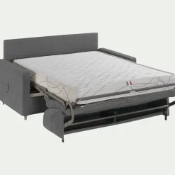 Canapé 4 places convertible en tissu Sogno densité 35kg/m3 - gris restanque