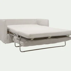 Canapé 2 places convertible en tissu wind - beige alpilles