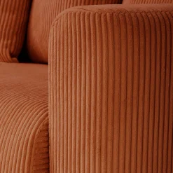 Canapé 4 places convertible en velours côtelé - brun rustrel
