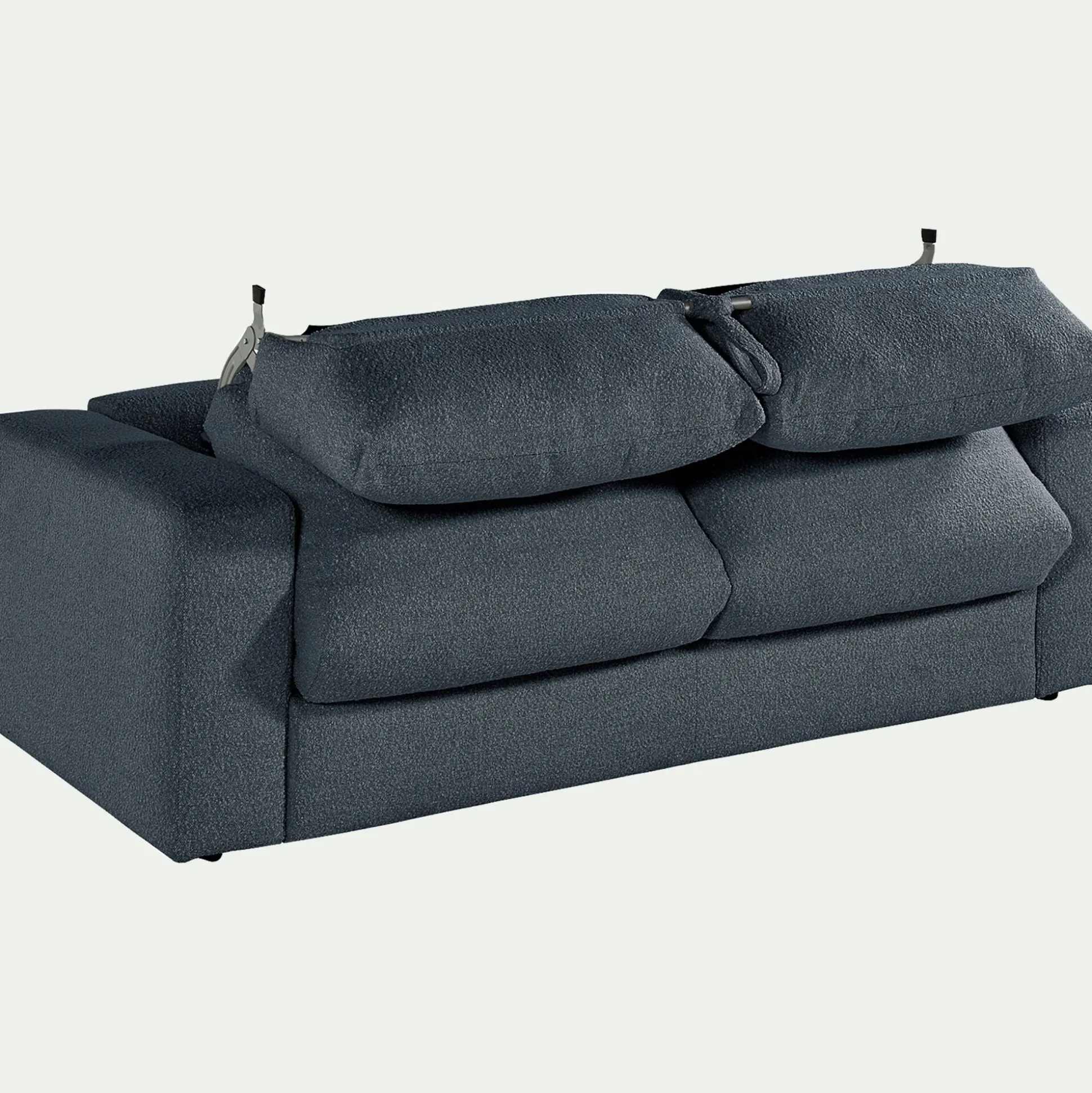 Canapé 3 places convertible bouclette dasco - bleu