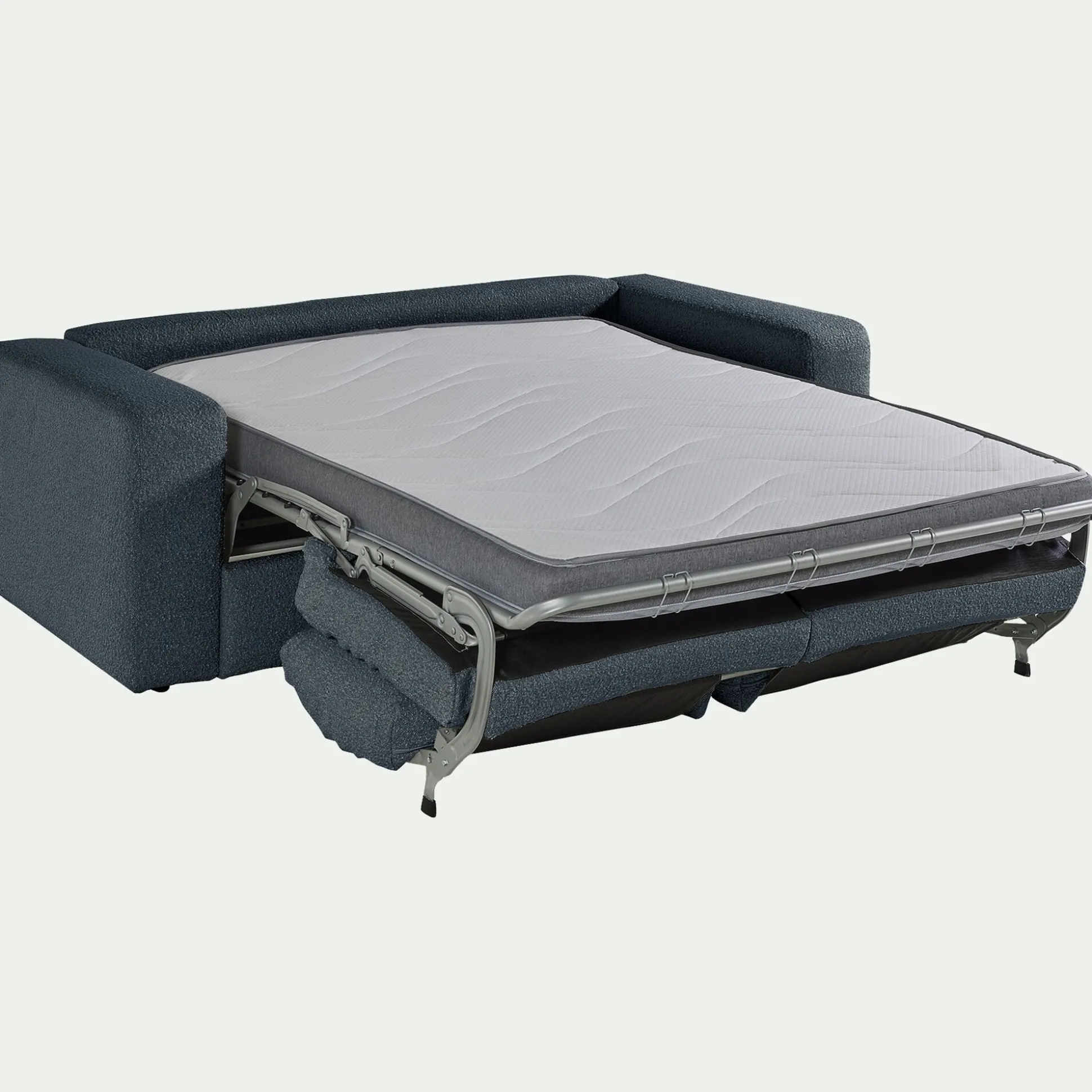 Canapé 3 places convertible bouclette dasco - bleu