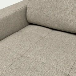 Canapé 2 places convertible en tissus pop avec accoudoirs 15cm - beige