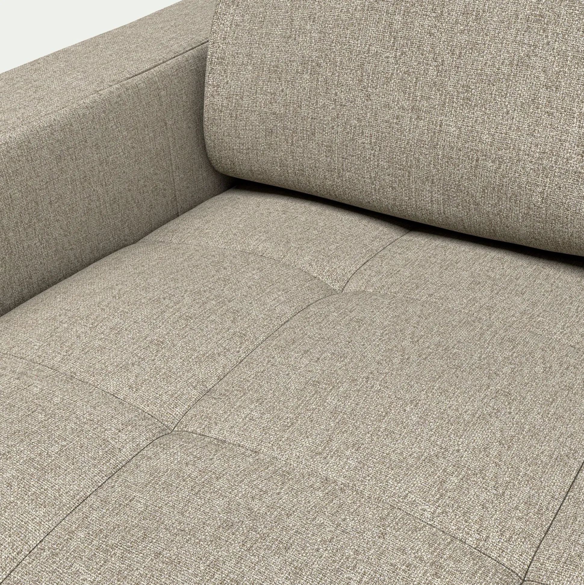 Canapé 2 places convertible en tissus pop avec accoudoirs 15cm - beige