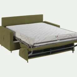 Canapé 3 places convertible en tissu Sogno densité 35kg/m3 - vert cèdre