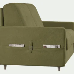 Canapé 3 places convertible en tissu Sogno densité 35kg/m3 - vert cèdre