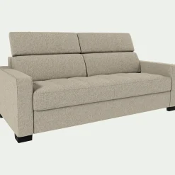 Canapé 3 places convertible avec matelas Bultex en pop avec accoudoirs 15cm - beige