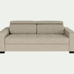Canapé 3 places convertible en pop avec accoudoirs 20cm - beige