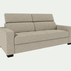 Canapé 3 places convertible en pop avec accoudoirs 20cm - beige