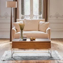 Canapé 2 places convertible en tissu - beige roucas