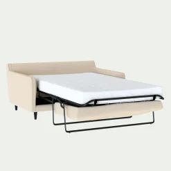Canapé 2 places convertible en tissu - beige roucas